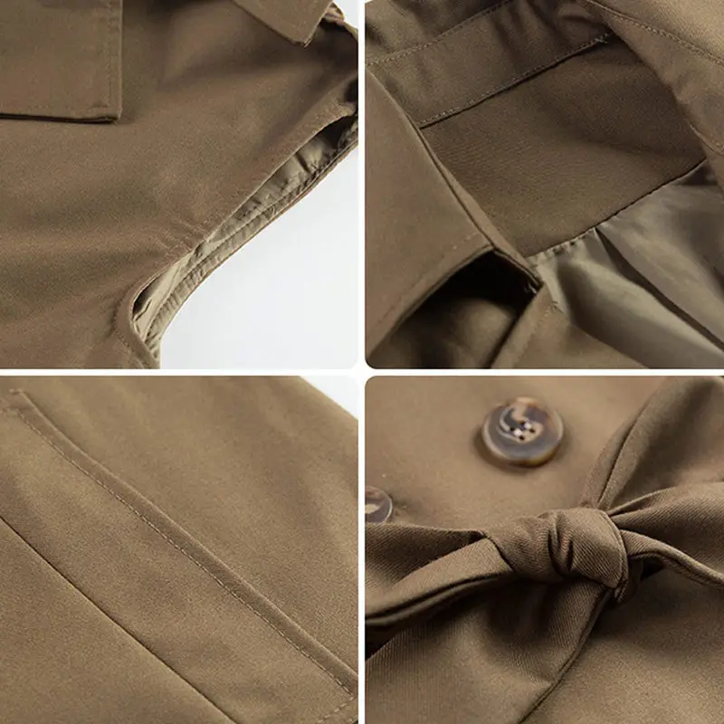 

Long Vest Coat Women Autumn Lace Up Waistcoat Windbreaker Chalecos Elegant Cardigan Vintage Sleeveless Trench Coat Vests C6539