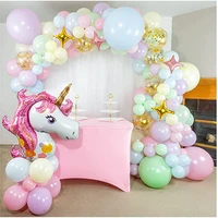 macaron balloon arch giant unicorn balloons garland kit stars foil balloons globos baby shower girl birthday party decor