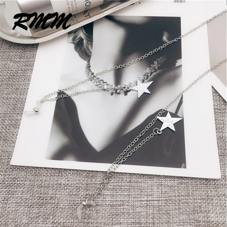 RMM бренд унисекс Роскошная Звезда Женская цепочка для очков модная