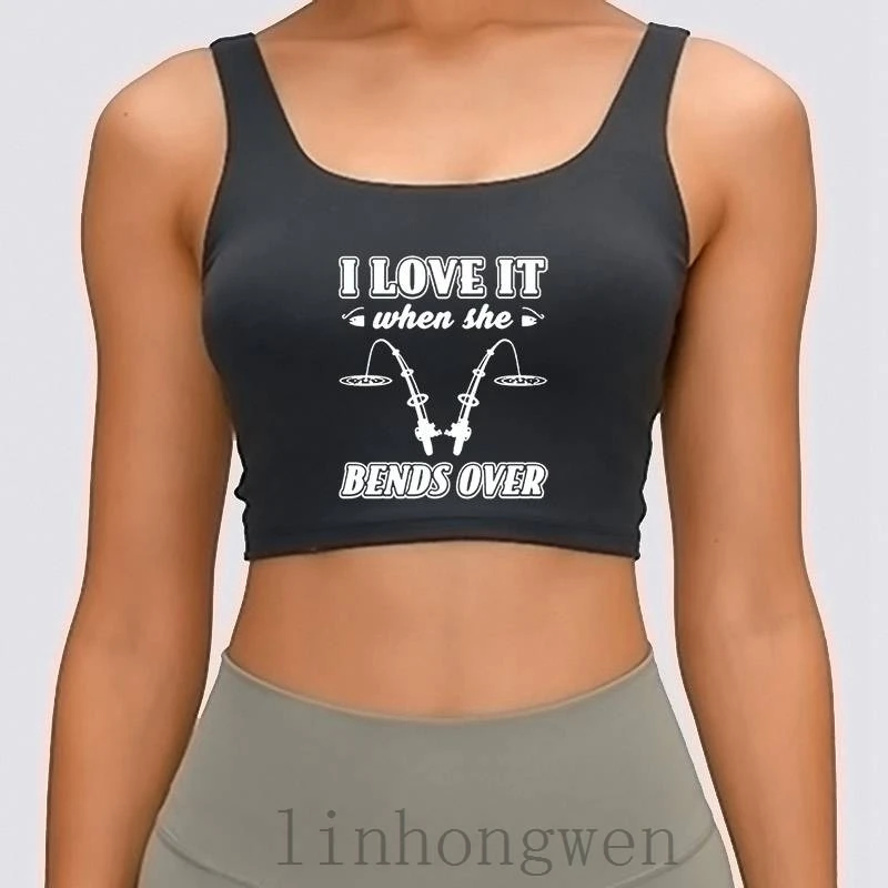 

Женский винтажный Топ Love Fishing, летний укороченный топ с круглым вырезом