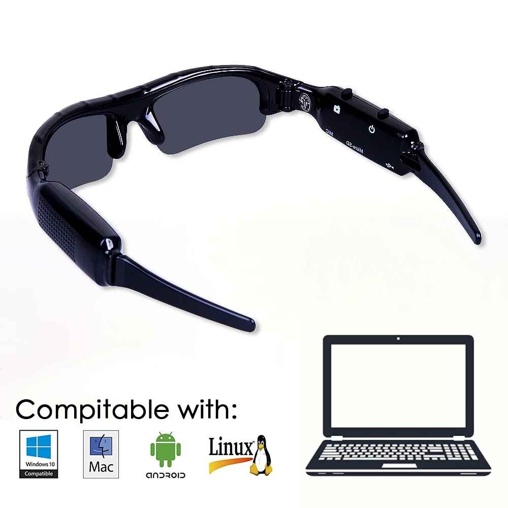 Цифровая камера солнцезащитные очки HD DVR видеорегистратор 3 в 1 для верховой