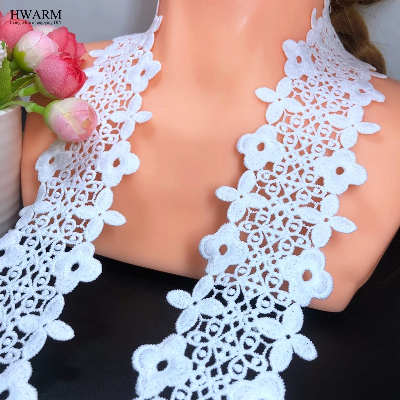 5 ярдов см тетрафил ретикулят цветок белая африканская кружевная ткань отделка