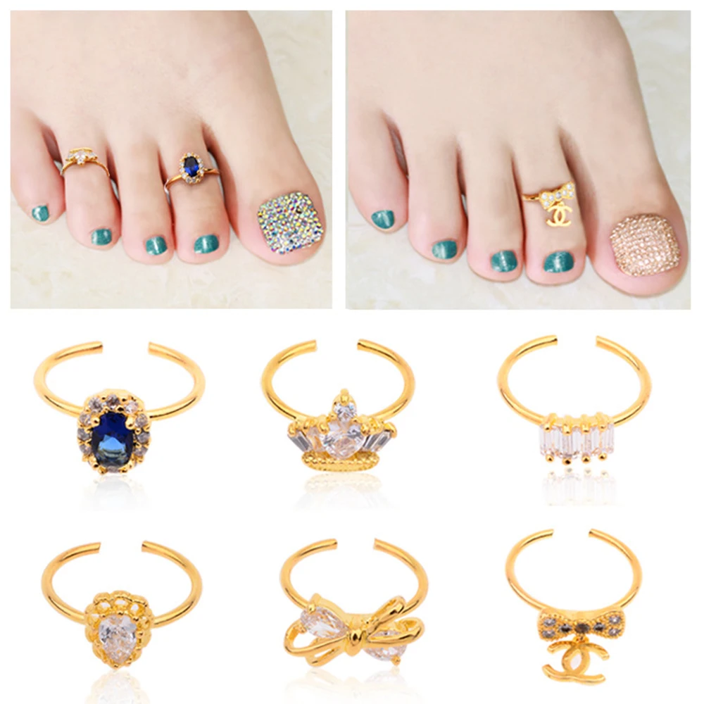 Винтажные кольца с открытым носком летние пляжные украшения простые стразы
