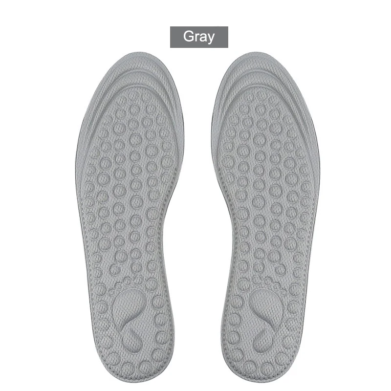 grey size 35-39 1 пара 4D массажные стельки амортизирующие мягкие губки Дышащие стельки лучшее предложение-WT - Цвет: grey size 35-39