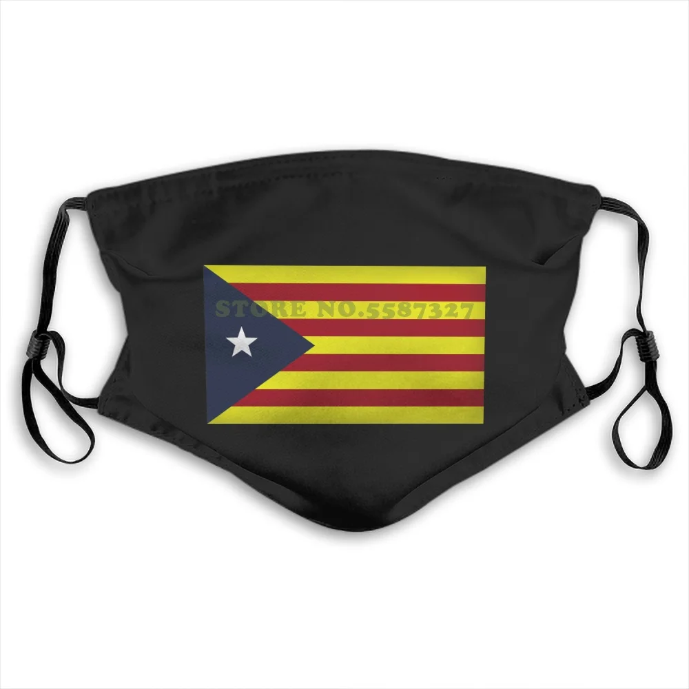 Маска для лица с изображением флага Каталонии модные смешные маски белого и