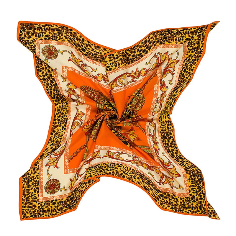 100*100 см Модный Роскошный брендовый женский шелковый шарф шали большие Bufandas