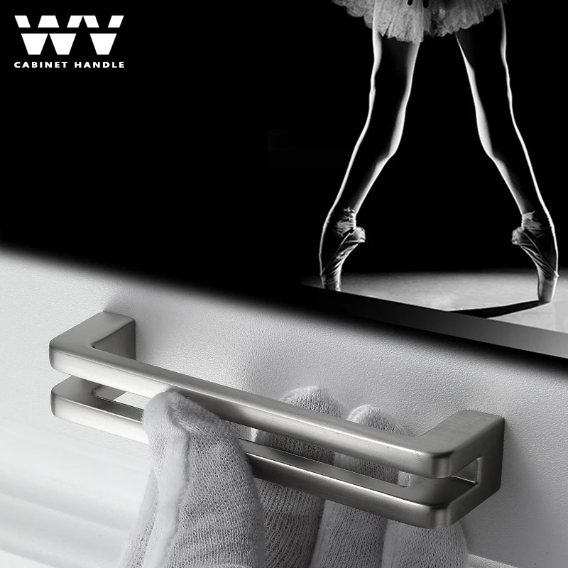 Современные ручки для кухонных шкафов WV полые дверей черный серый цвет 96 мм-160