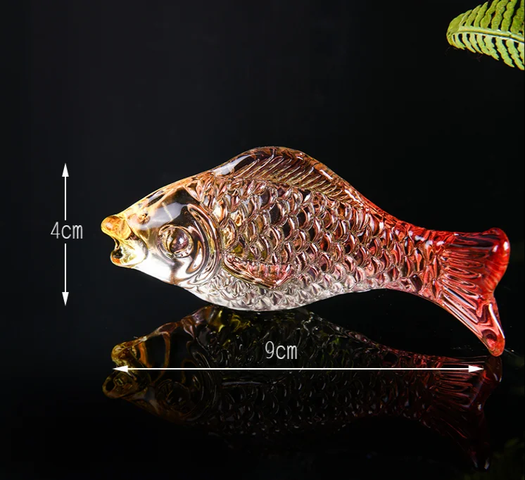 

A Pair of Crystal Fish Statue Glass Goldfish Figurine Desk Feng Shui Ornaments Wealth Lucky Goldfish Housewarming Gift