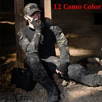 tactical camouflage military uniform army combat shirt cargo pants with knee elbow pads hunting sniper airsoft clothing suit
