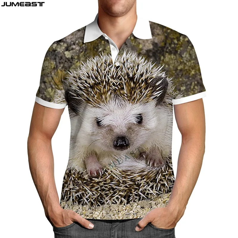 

Jumeast Y2k Men Women 3D Printed Sweatshirt Hip Hop Lovely Animal Hedgehog Polo T Shirt Hip Hop Sport Pullover Tops Tees
