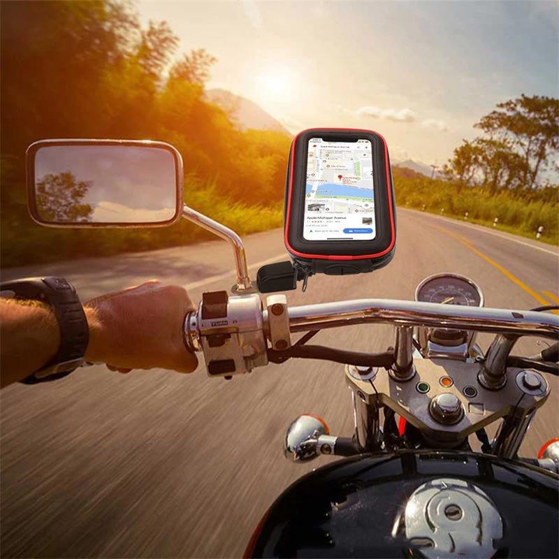 motorcycle mobile phone holder rearview mirror motorcycle waterproof bag holder 5 5 6 3 inches free global shipping
