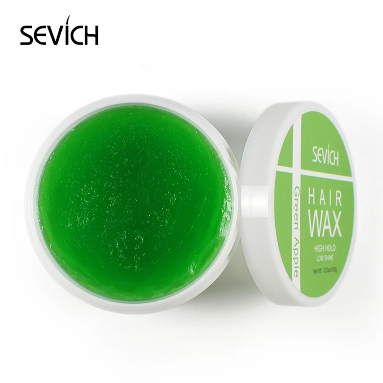 greenappple Sevich 100g Hair Hold Hair Gel Wax For Men 4 Type Refreshing and Long lasting Hair Balsam Hair Wax For Hair Styling Edge Control - Color: greenappple