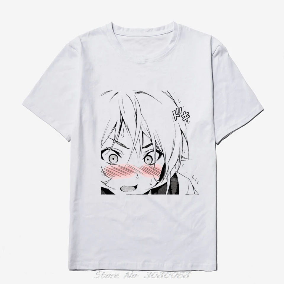 Ahegao аниме мужские футболки летний дизайн короткий рукав повседневные Топы Harajuku