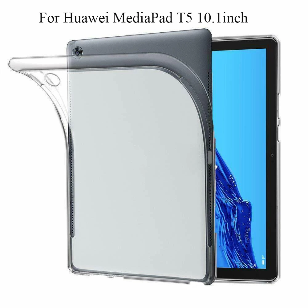 Противоударный чехол для huawei MediaPad M5 10,8 8,4 10,1 8 дюймов чехол мягкий прозрачный ТПУ чехол для huawei MediaPad T5 10,1 - Цвет: For T5 10.1