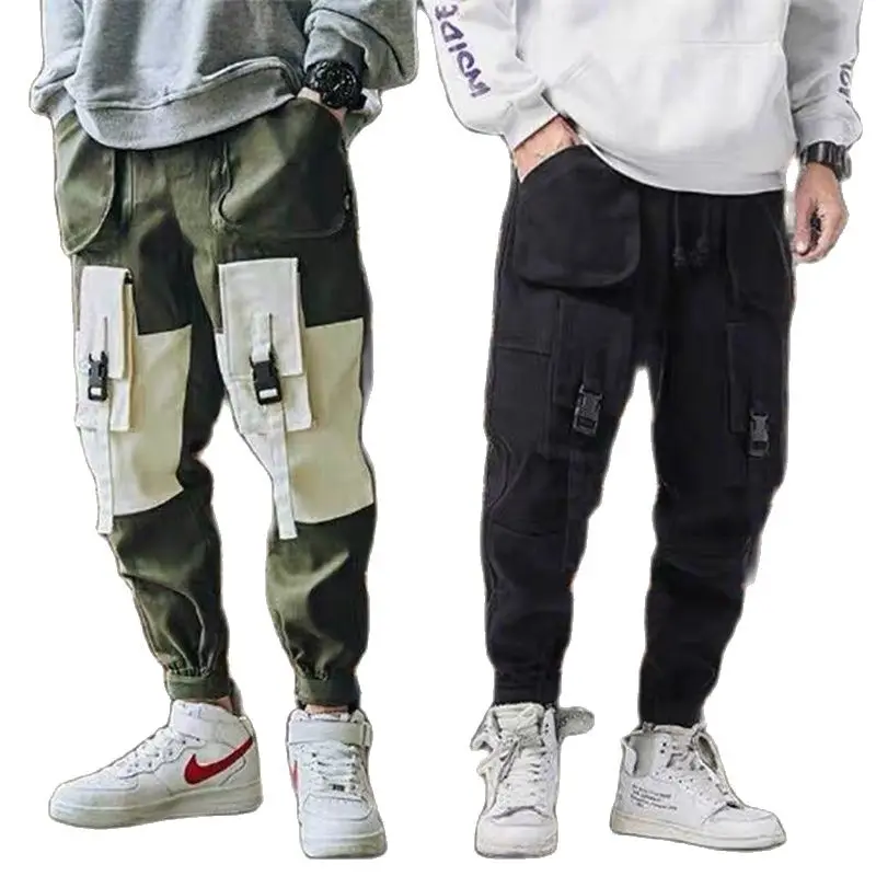 

2021 Spring Autumn All-match Tooling Style Men Street Trousers Korean Version of the Trend Wild Casual Tooling Nine-point Pants