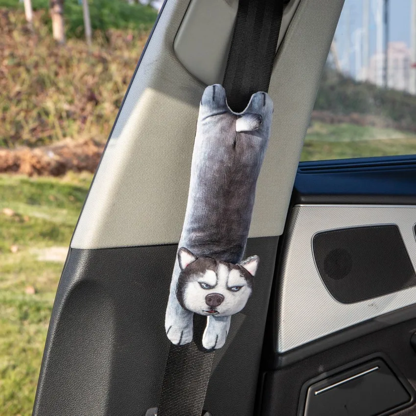 3D, с принтом "Собака" Кошка Facecar подголовник Подушка сиденья Ремни крышка подкладка милые Шея подушка для отдыха авто подушка для шеи защитная подушка в виде хаски, косплей Shiba «Лисья Секретная служба»(Inu