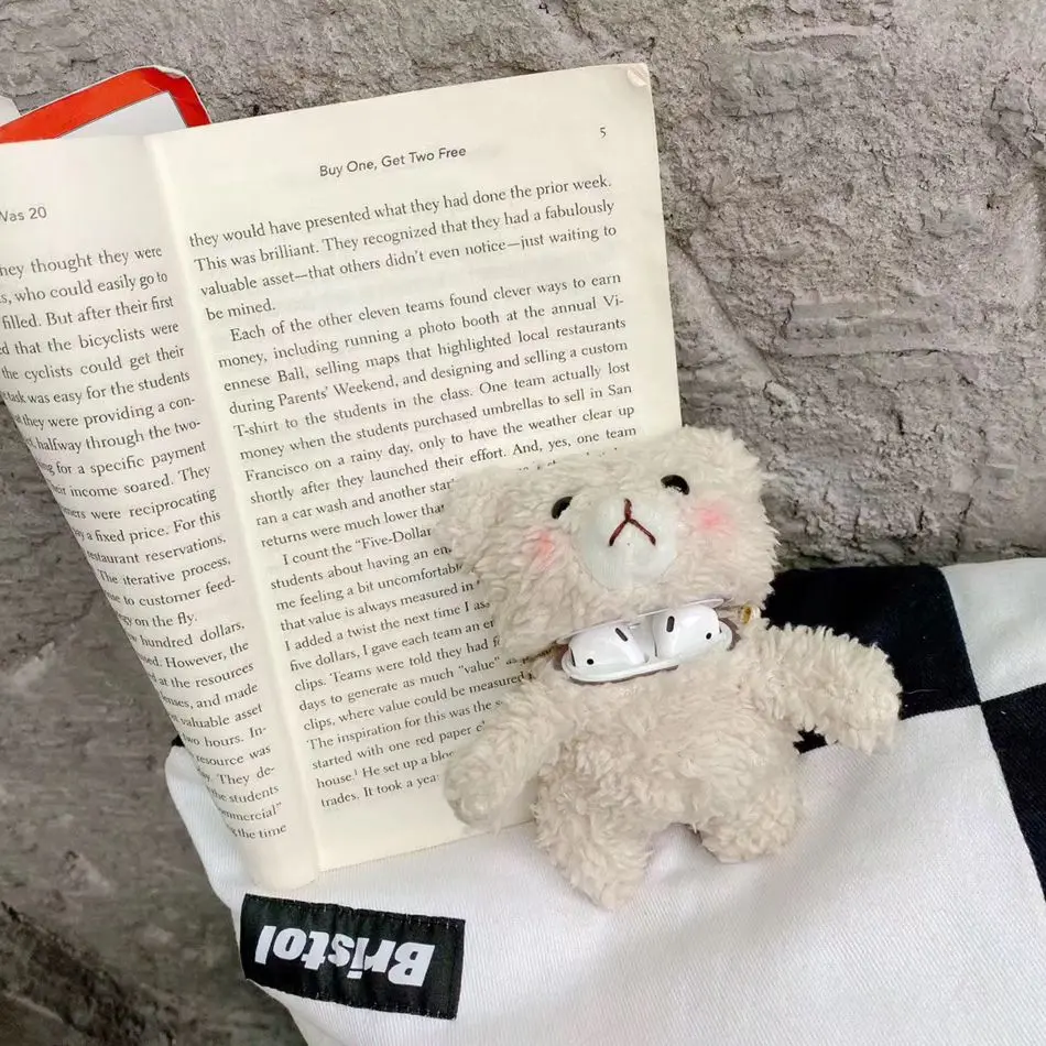 3D Cute Earphone Case for Airpods Case Cartoon Knitted plush Cover for Apple Airpods 2 Case Bear Teddy Dog Rabbit Earpods Case