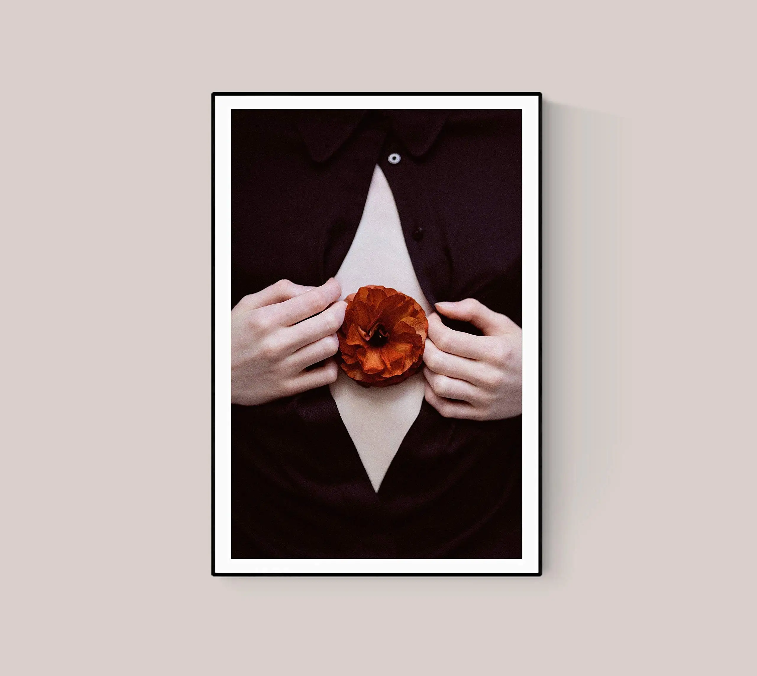 Ranunculus печать цветов фото ботаническая стена искусство флорист подарок темные