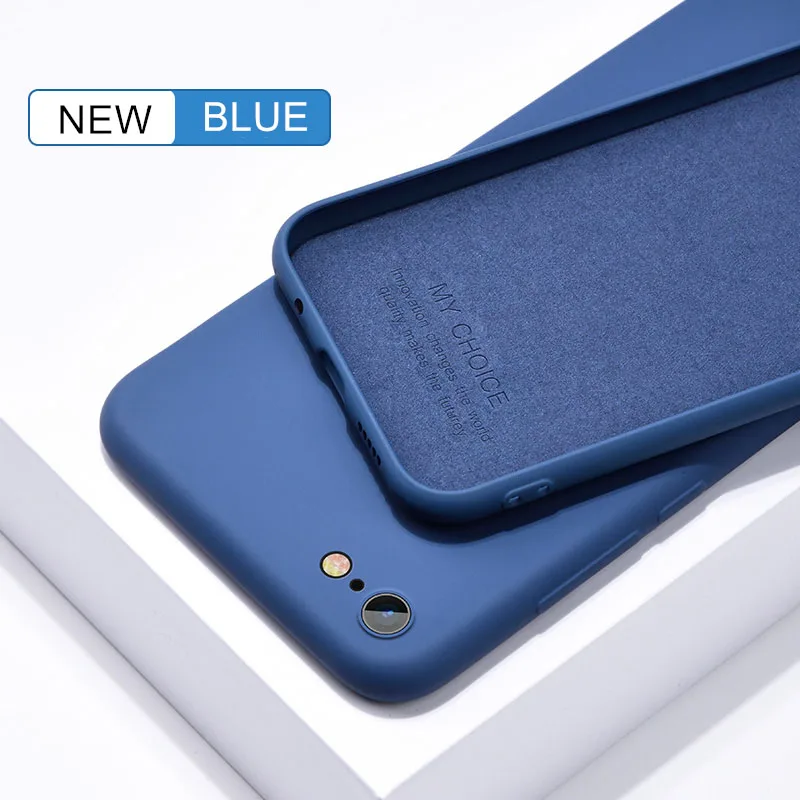 Navy Тонкий мягкий чехол для iPhone 7 8 6 6s Plus 5S 4 жидкий силиконовый чехол карамельный цвет Coque Capa для iPhone X Xs 11 Pro Max XR - Цвет: Navy