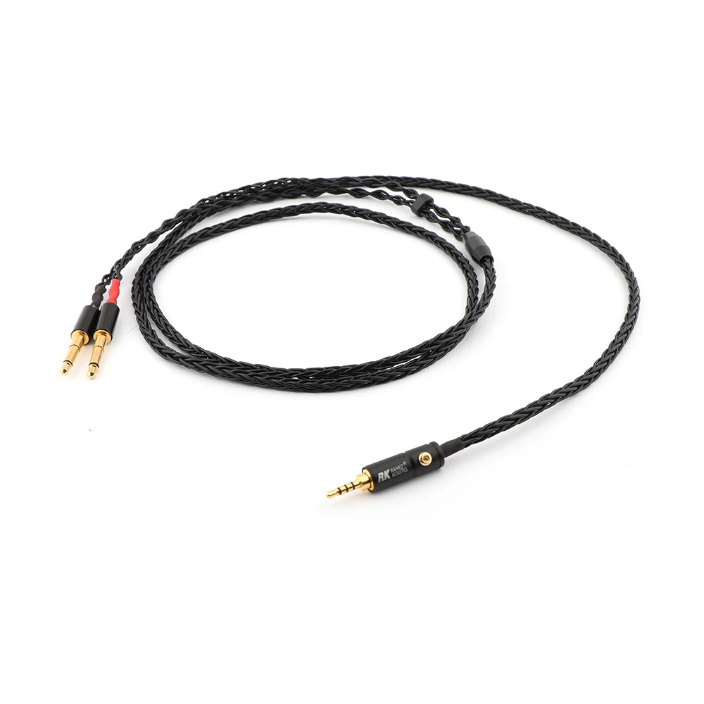 

8 Cores 2.5/3.5mm/4.4mm Balanced Upgrade Cable for Meze 99 Classics T1P T5P t1 d8000 MDR-Z7 D600 D7100 Headphone