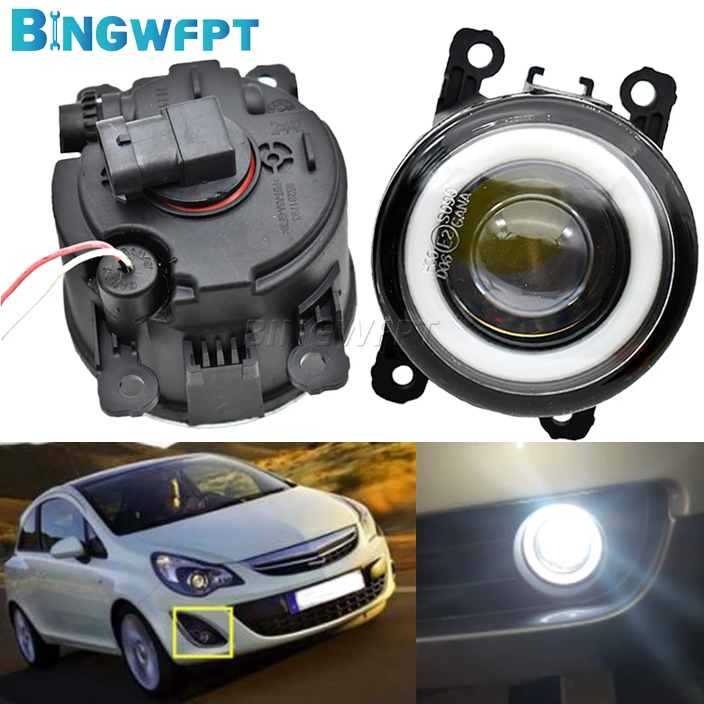 

1Pair For Opel Corsa D Hatchback 2006- 2012 For Zafira B MPV A05 2005-2011 Fog Light Angel Eye DRL Car H11 LED 12V