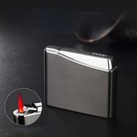 electronic pressing windproof straight metal lighter smoking accessories for weed gadgets for men technology gift for men