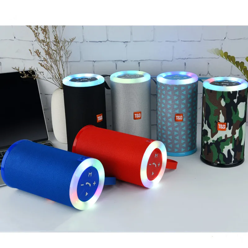 

TG512 LED Portable Bluetooth Speaker Outdoor Loudspeaker Wireless Mini Column 3D Stereo Music Surround Support FM AUX USB TF