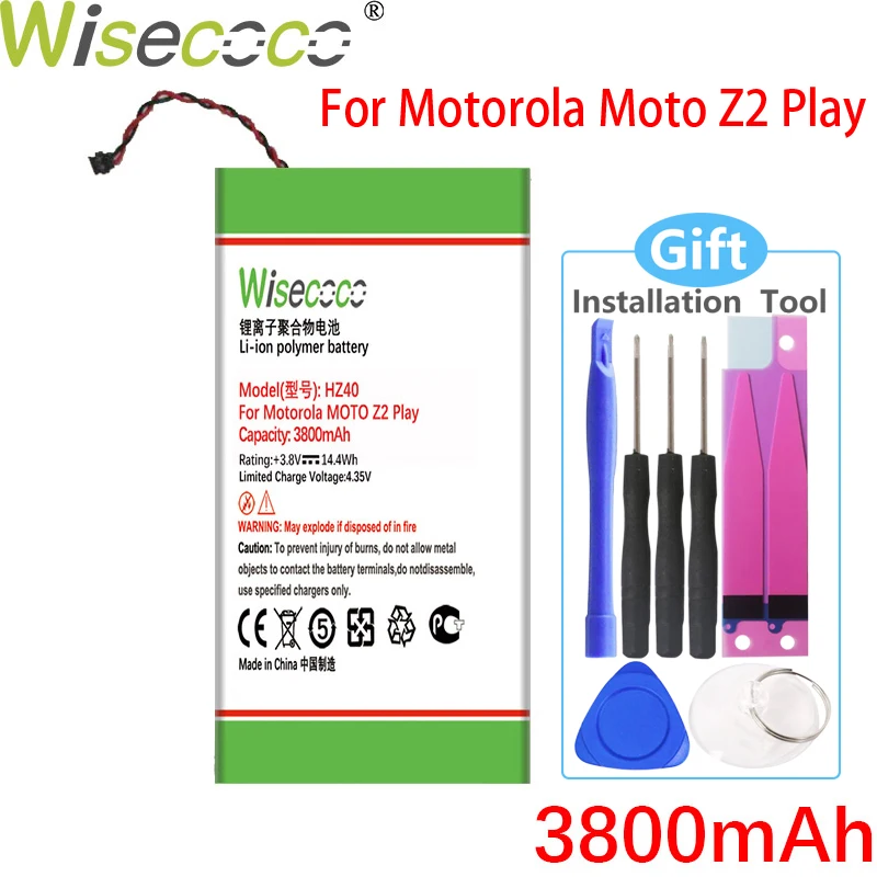 

Wisecoco HZ40 3800 мАч для Motorola Moto Z2 Play Dual SIM XT1710-06 XT1710-08 XT1710-09 XT1710-11 батарея