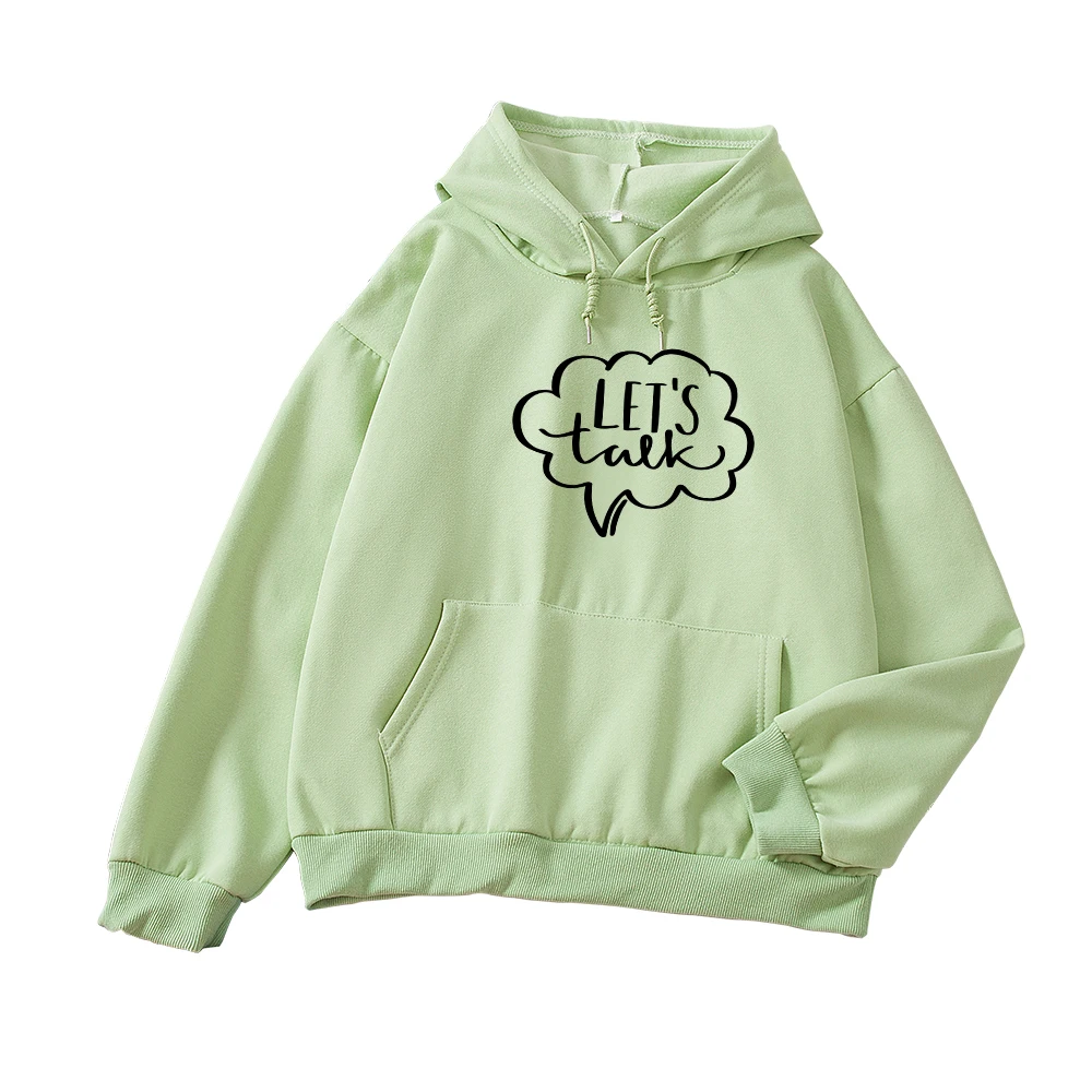 

Women Hoodies Harajuku Dialog Box Letters Print Pocket Warm Thicken Cotton Pullovers Hip Hop Loose Solid Female Sweatshirts
