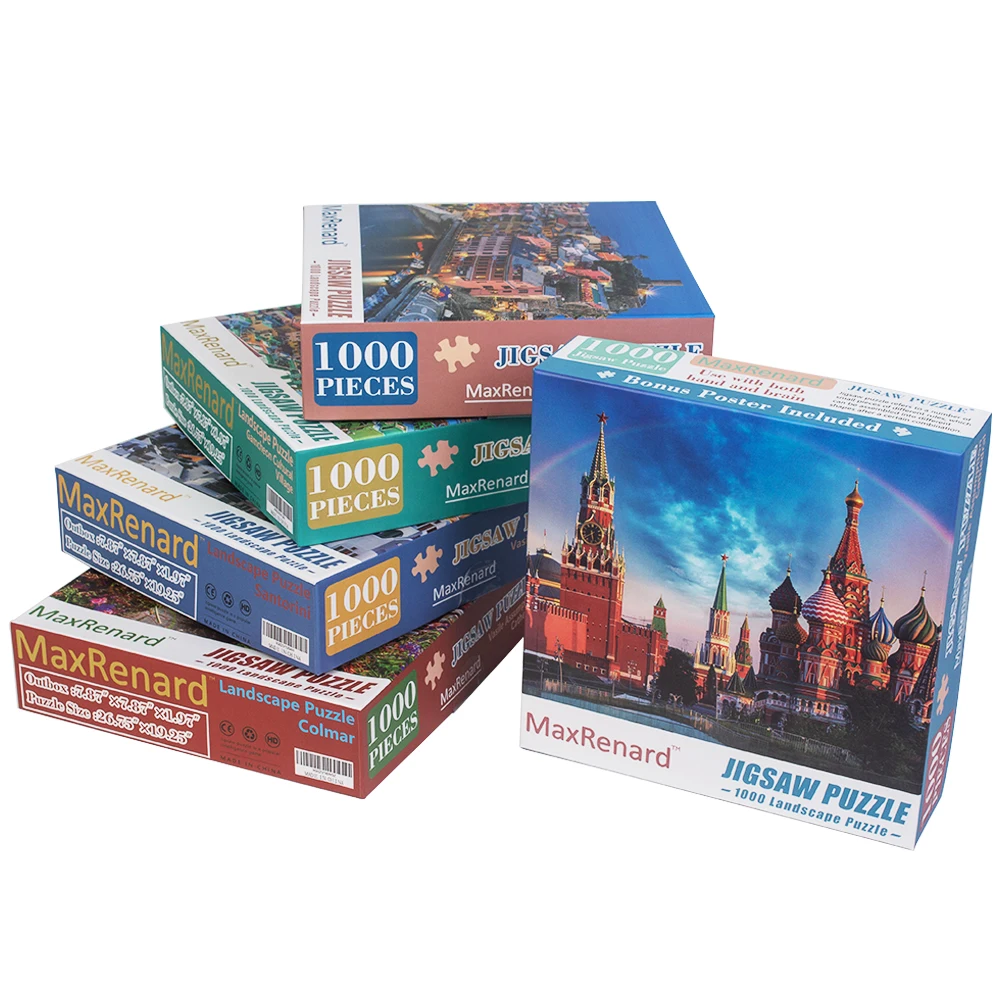 

MaxRenard 50*70cm Jigsaw Puzzles 1000 Pieces Gamcheon Cultural Village Assembling Picture Landscape Paper Puzzles for Adults