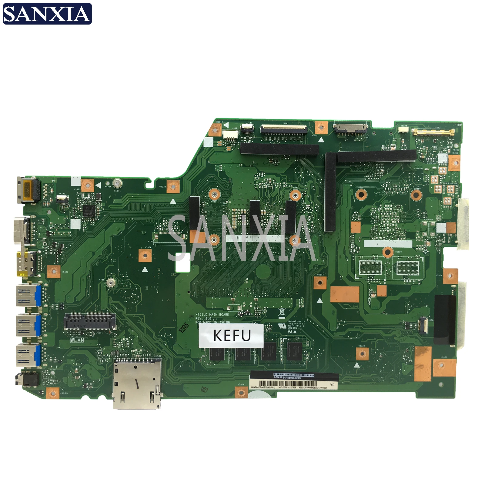Verkaufen KEFU X751LD Laptop Motherboard Für ASUS X751LA X751LAB Original Mainboard 4GB-RAM I7-4500U LVDS/EDP
