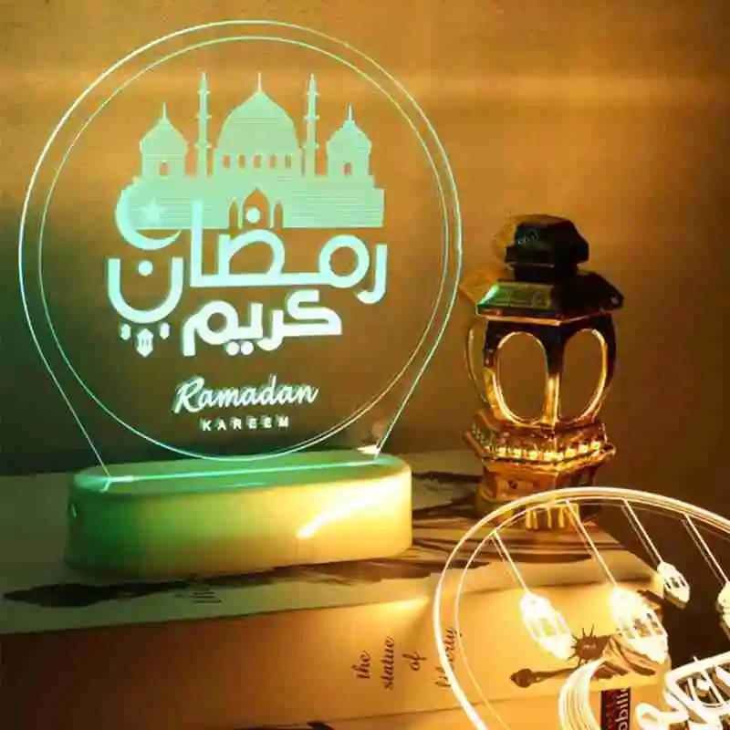 

Hanging Ramadan Lamp Ornament Eid Table LED Decoration Lamp Supplies Decor Holiday Party Home Q6N0