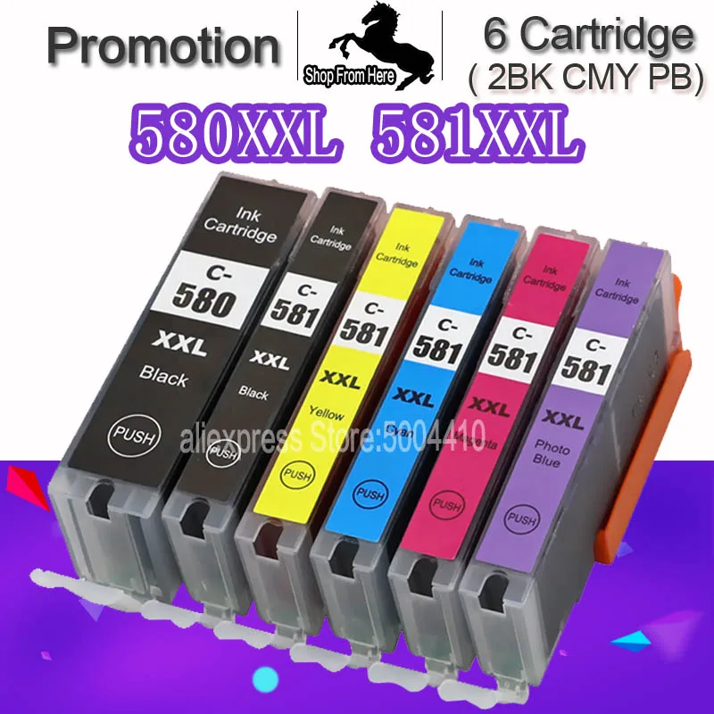 580XXL 581XXL чернильный картридж совместимый с Canon PGI-580XXL PGI 580 XXL CLI 581 580XL PGBK - купить по