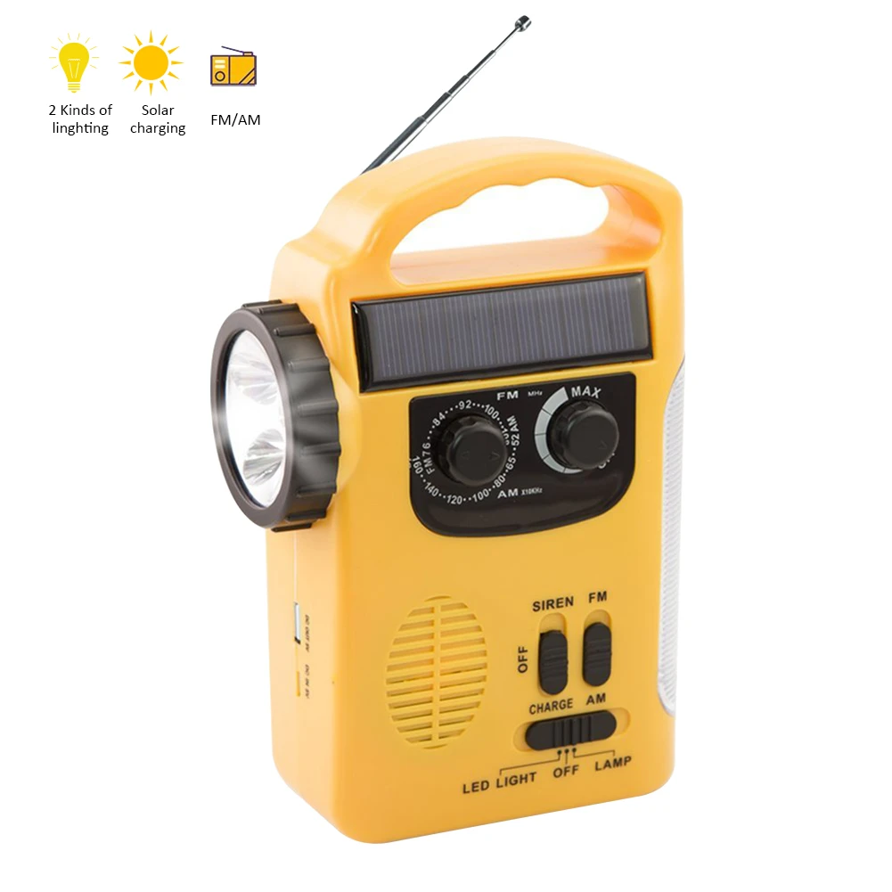 RD339 Emergency Weather AM/FM Radio Dynamo Light Solar Hand Crank Self Powered LED Lantern Charger Power Bank | Электроника
