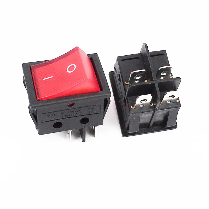 5 шт. 4 контактный красный переключатель света лампы 2 Позиционный Переключатель