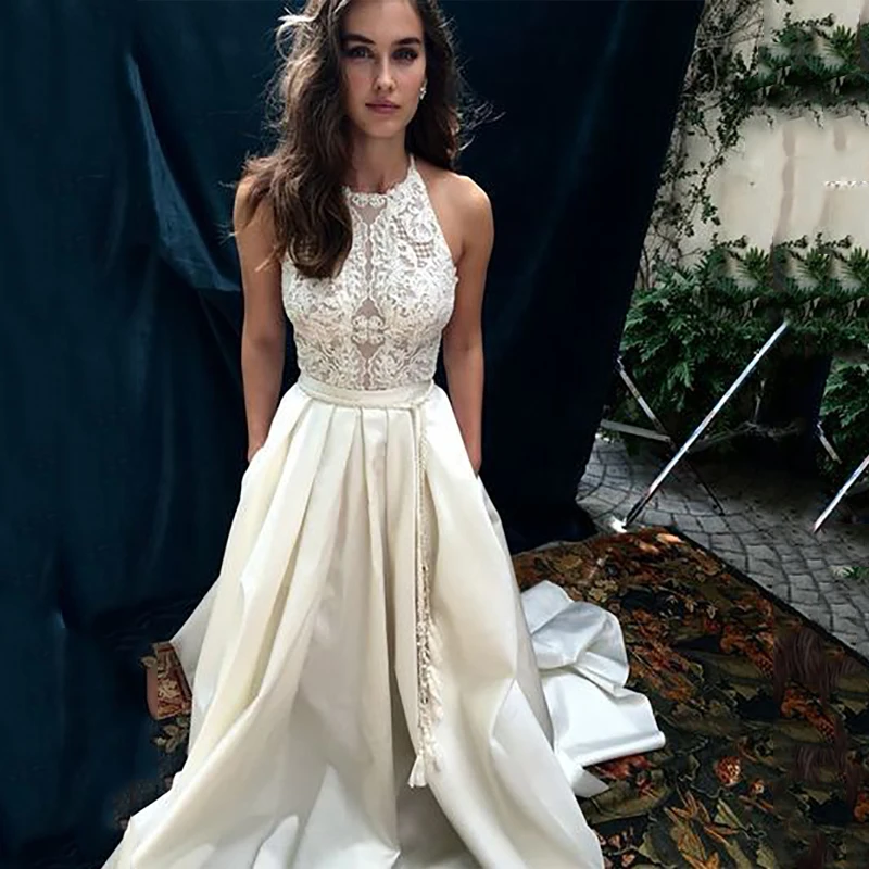 Lorie свадебное платье трапеция с лямкой на шее свадебные платья Boho 2020|Свадебные