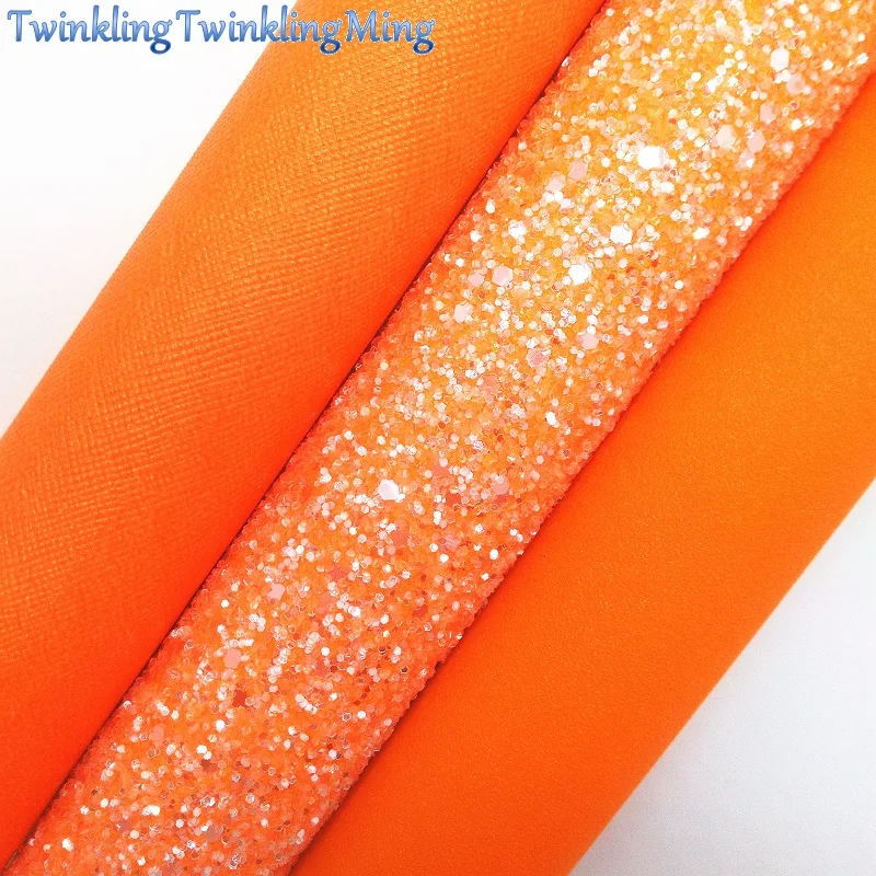 Оранжевый блестящий материал ткань из искусственной кожи простыни
