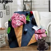 liasoso cartoon blanket kids blanket throw ice cream soft blanket dust cover sofa bed blankets for adults home decotation