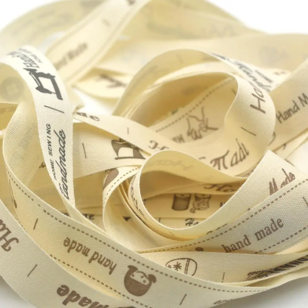 5 м бежевая хлопковая этикетка ручной работы подарочная оберточная лента для