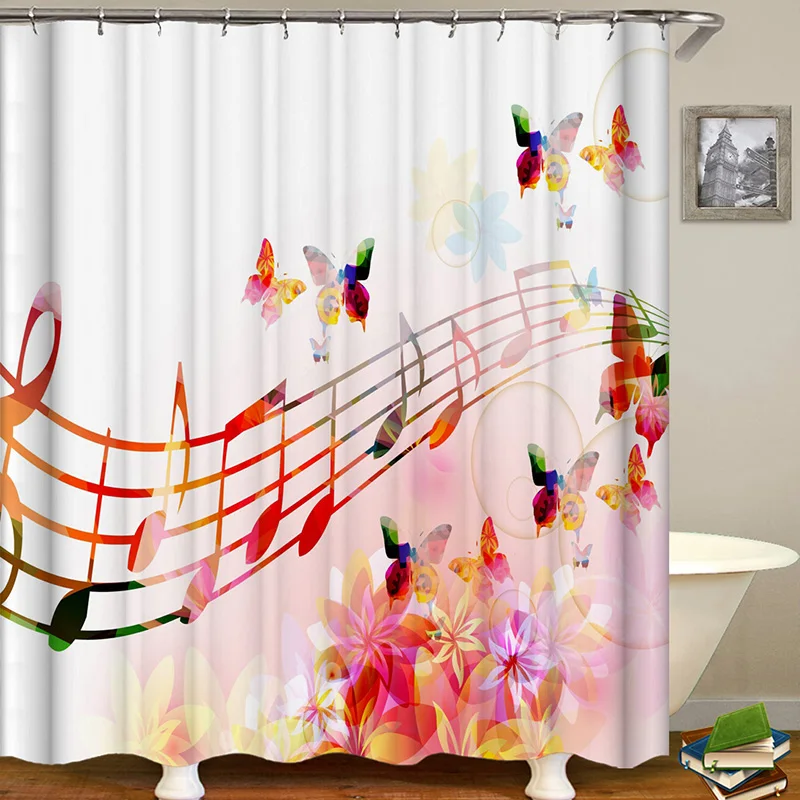 

music note bathroom curtan shower curtain drop shipping curtain shower bathroom decoration