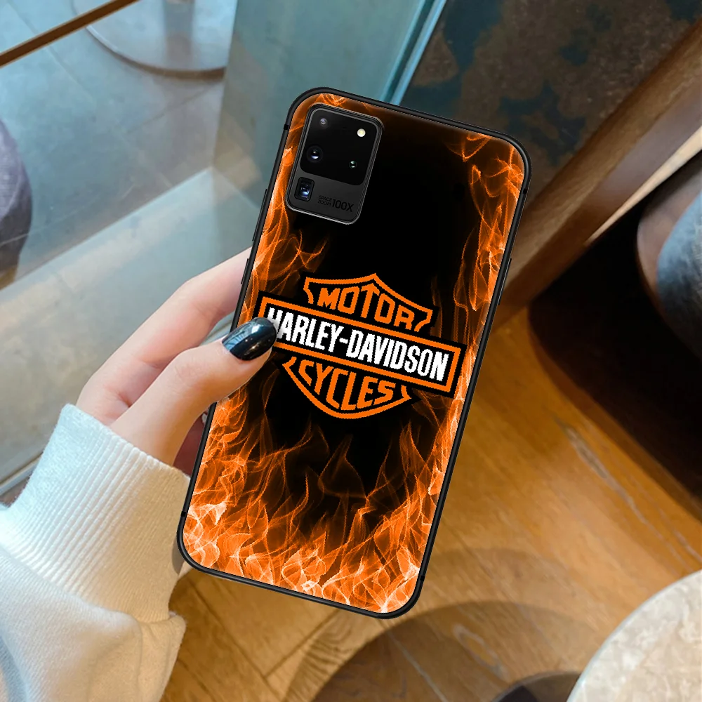 

H-Harries D-Davidson Motorcycle Phone Case For Samsung Galaxy S 6 7 8 9 10 E 20 UITRA FE 21 Edge Note 8 9 10 Plus black Hoesjes