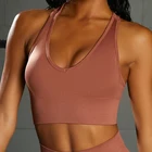 Женский спортивный бюстгальтер для бега Фитнеса Йоги женский укороченный однотонный топ для тренировок в тренажерном зале Спортивная одежда Нижнее белье Одежда для упражнений