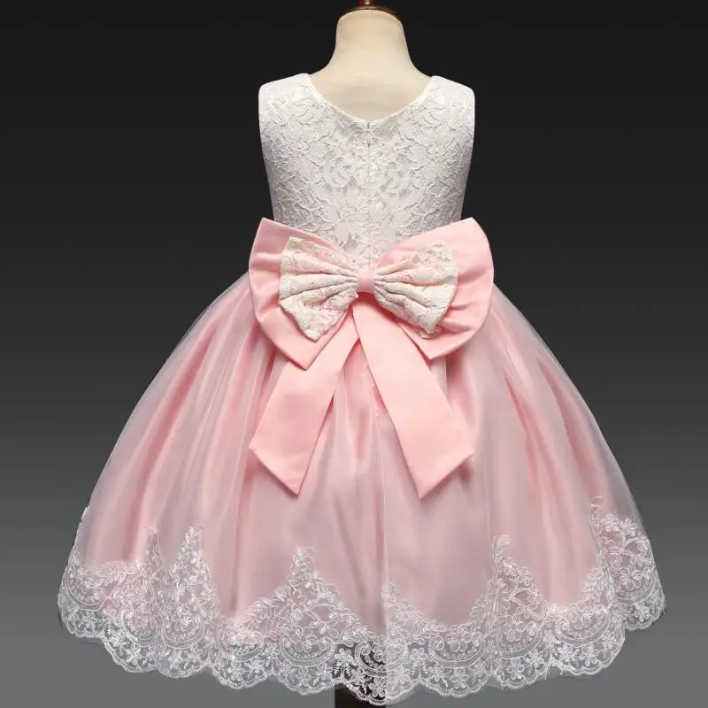 Одежда для детей малышей девочек торжественное крещения платье с узлом бантиком