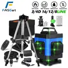 Самонивелирующийся лазерный уровень, 16 линий, 360 градусов, с треногой