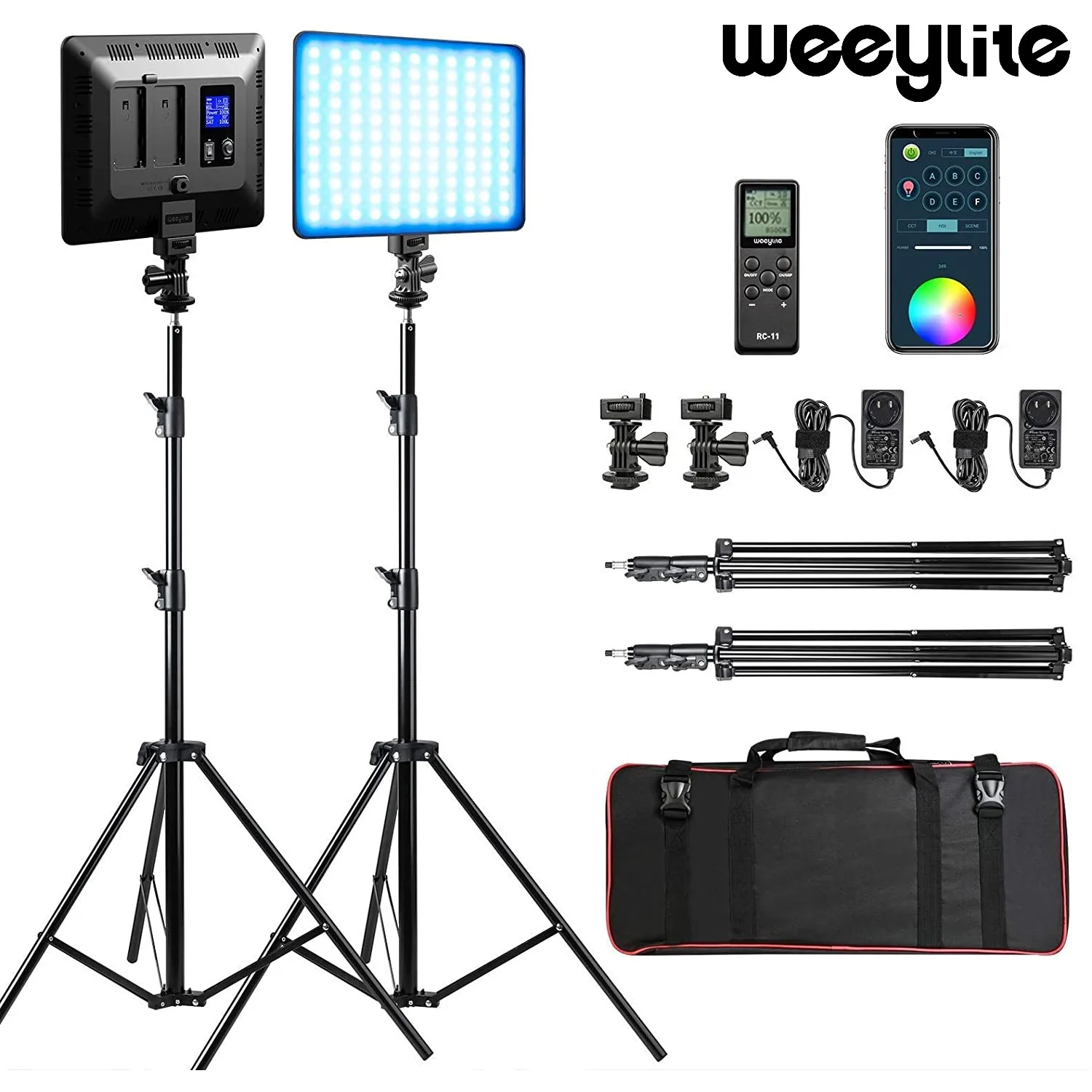 Viltrox weeylite sprite20 2pcs RGB Video Light kit LED Panel 2.4G Wireless Remote for Camera Full Color Output | Электроника