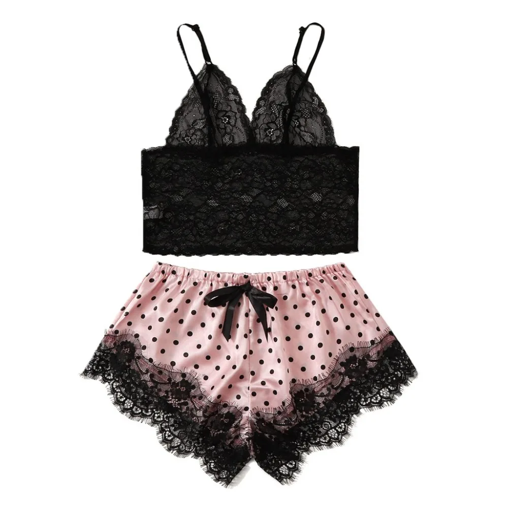 

Женское белье, пижамы, сексуальные кружевные шелковые пижамы, комплект нижнего белья, одежда для женщин, пижамы на бретелях, Дамский халат, п...