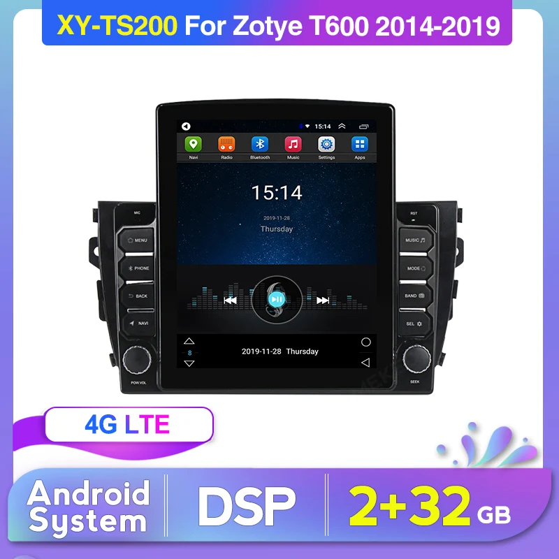 XY BT FM WIFI 4G Android 2.5d экран авто радио для Zotye T600 2014-2019 Автомобильный мультимедийный GPS