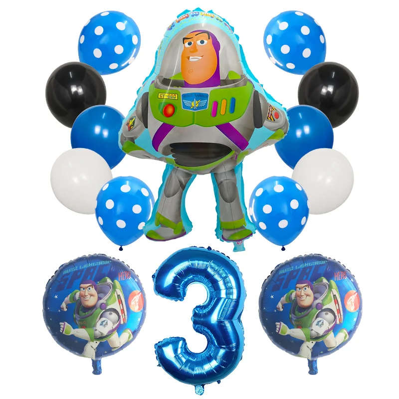 14pcs/lot Cartoon Toy Woody Captain Buzz Lightyear Foil Balloons Superhero Story Latex Air Globos Kids Birthday Party Decoration - купить по