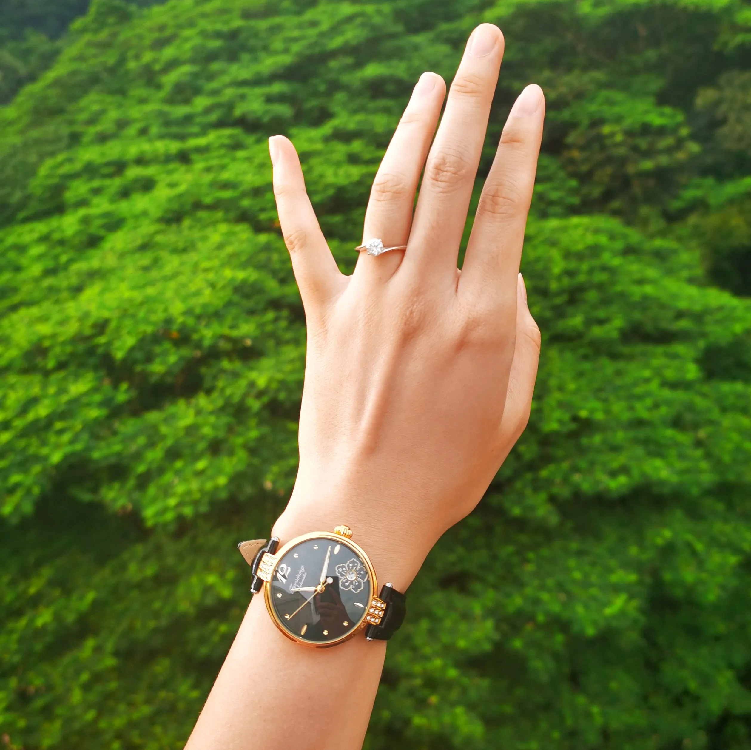 Часы женские механические с автоподзаводом брендовые Роскошные белым