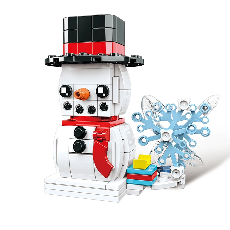 

799Pcs City Street View Educational Building Blocks Toys For Kids 6Years DIY Present 10029 Christmas Santa Claus Snowman Models